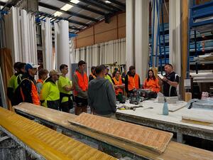 Today we had the pleasure of inviting students and teachers from @tafensw Lidcombe to our West Ryde shop and showroom. 

It was great to show the next generation of plasterers and installers how we make cornice here at Allplasta! 

Special thanks to Graham for making this happen! 

#allplasta #allplastametro #casting #cornice #moulds #handmade #tafe #cornicesupplier
